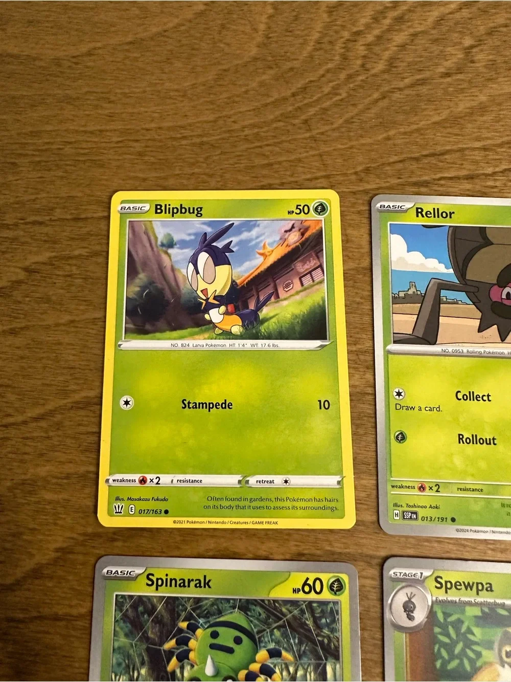 Lot of 4 Bug Pokemon Cards NM